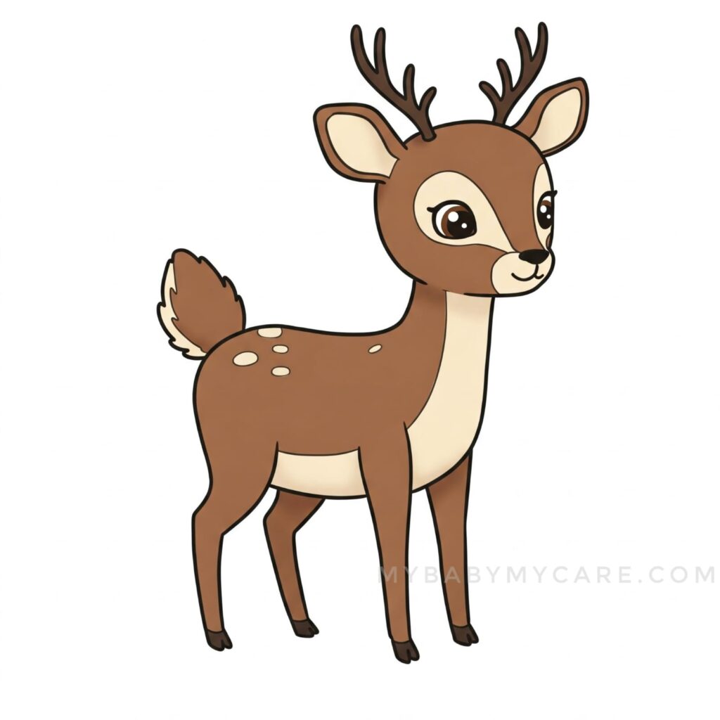 Cute deer drawing for kids