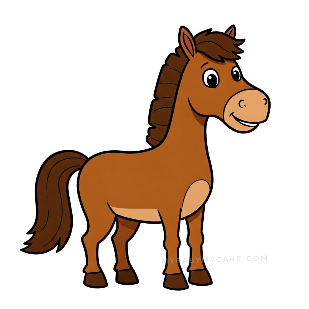 Horse drawing for kids