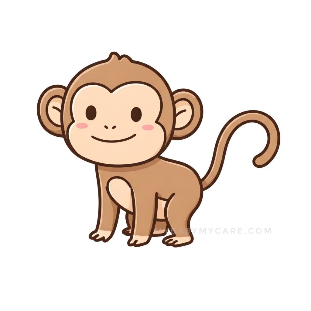 Cute monkey drawing for kids