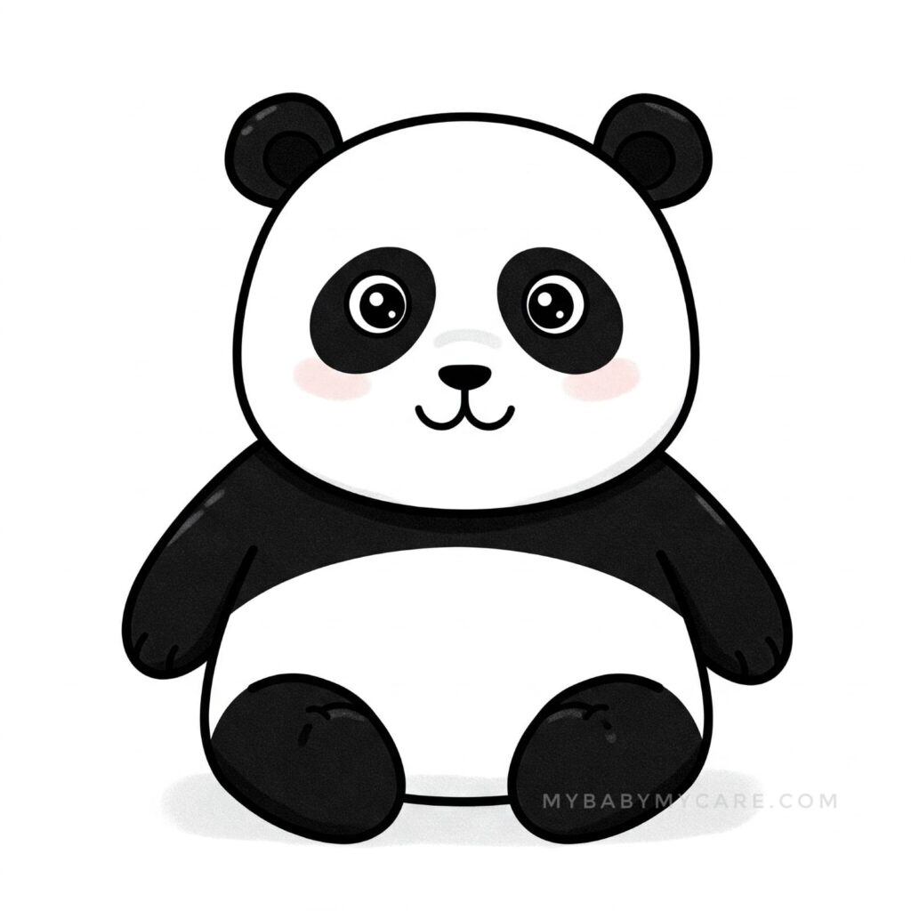 Cute panda drawing for kids