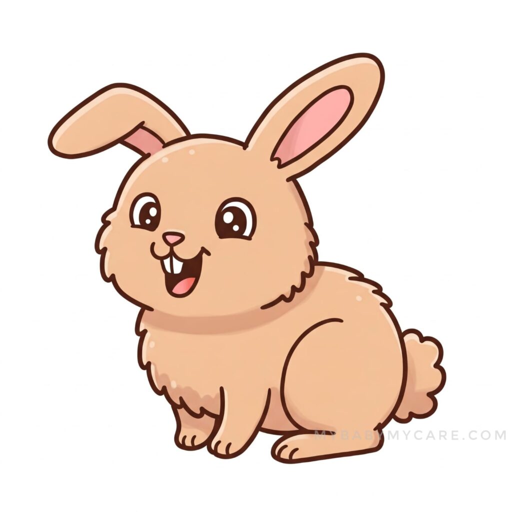 Cute rabbit drawing for kids